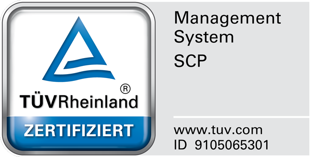 Zertifikat TÜV Reheinland SCP